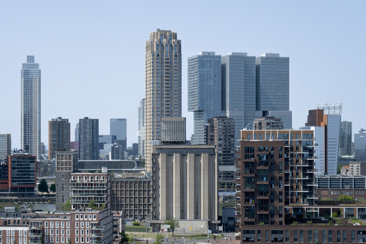 Benthemplein water square in Rotterdam with water storage pools visible